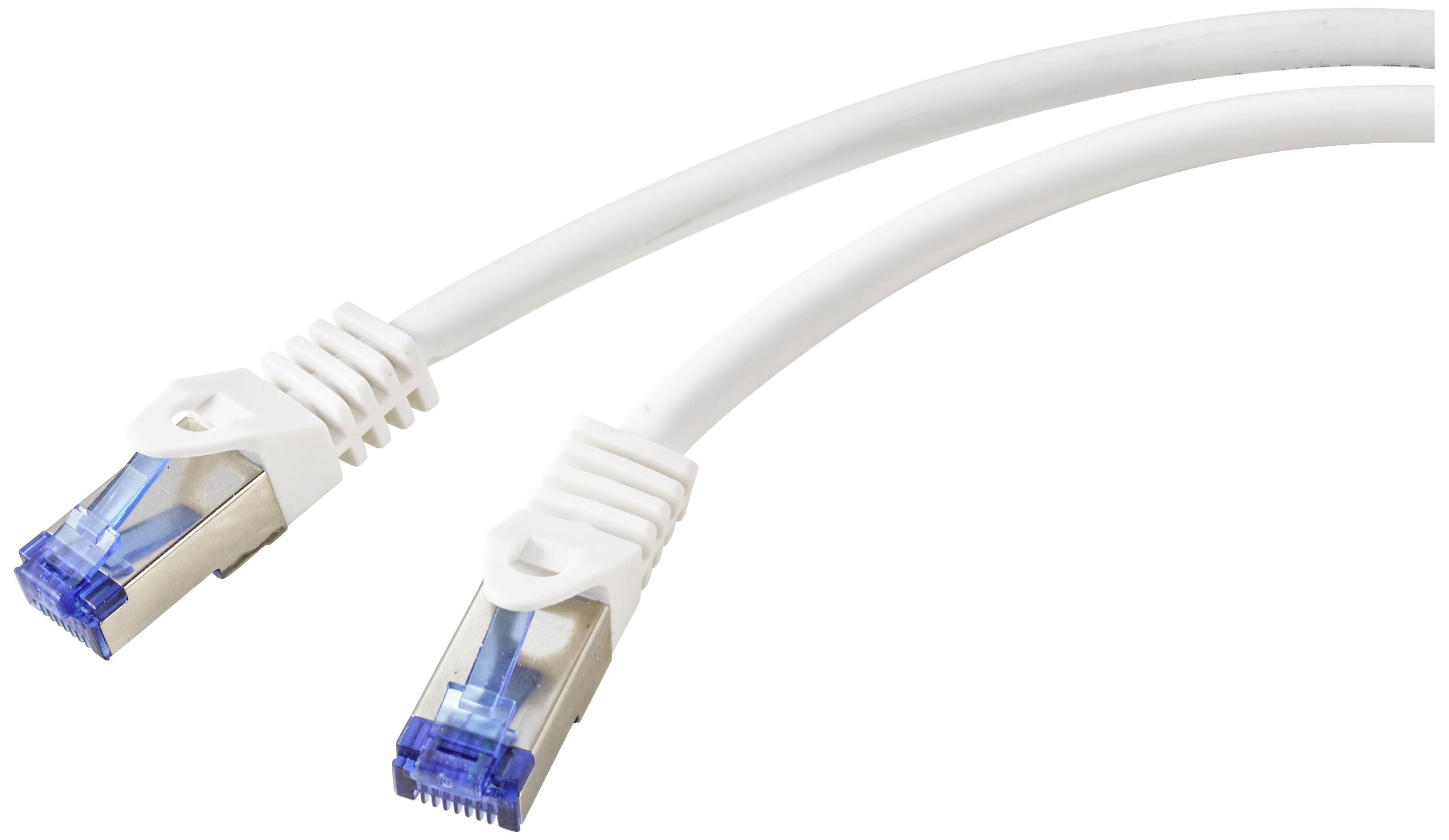 Renkforce RF-5771522 RJ45 Netwerkkabel, patchkabel CAT 6A S/FTP 1.00 m Wit Halogeenvrij 1 stuk(s)