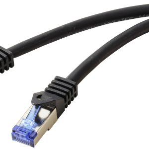 Renkforce RF-5771526 RJ45 Netwerkkabel, patchkabel CAT 6A S/FTP 0.50 m Zwart Halogeenvrij 1 stuk(s)