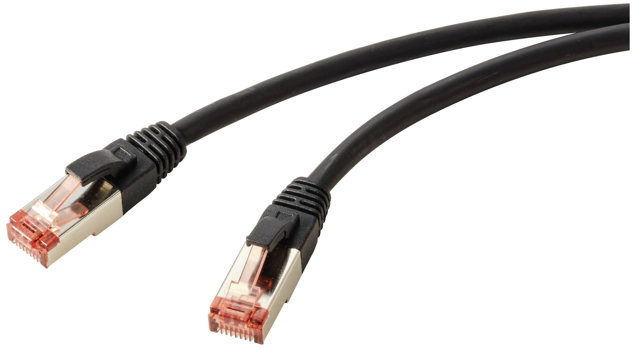 Renkforce RF-5771528 RJ45 Netwerkkabel, patchkabel CAT 6 S/FTP 2.00 m Zwart Halogeenvrij 1 stuk(s)