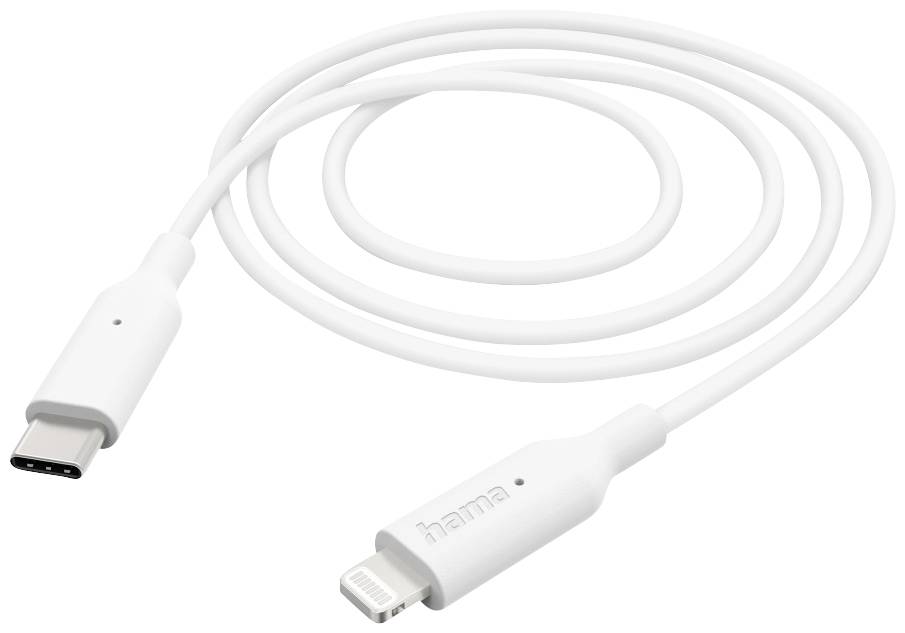 Hama 00201598 USB-laadkabel USB 2.0 Apple Lightning stekker, USB-C stekker 1.00 m Wit