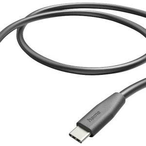 Hama 00201595 USB-laadkabel USB 2.0 USB-A stekker, USB-C stekker 1.50 m Zwart PVC-mantel