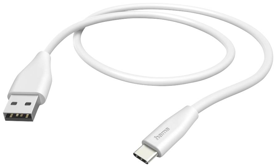 Hama 00201596 USB-laadkabel USB 2.0 USB-A stekker, USB-C stekker 1.50 m Wit Met USB