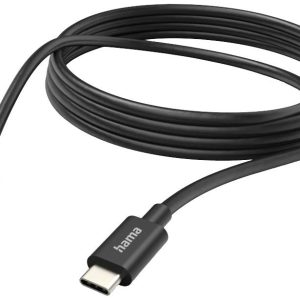 Hama 00201593 USB-laadkabel USB 2.0 USB-C stekker, USB-C stekker 3.00 m Zwart Torsievrij