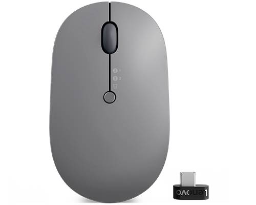 Lenovo Go Wireless Multi Device Muis Draadloos Optisch Grijs 3 Toetsen 2400 dpi