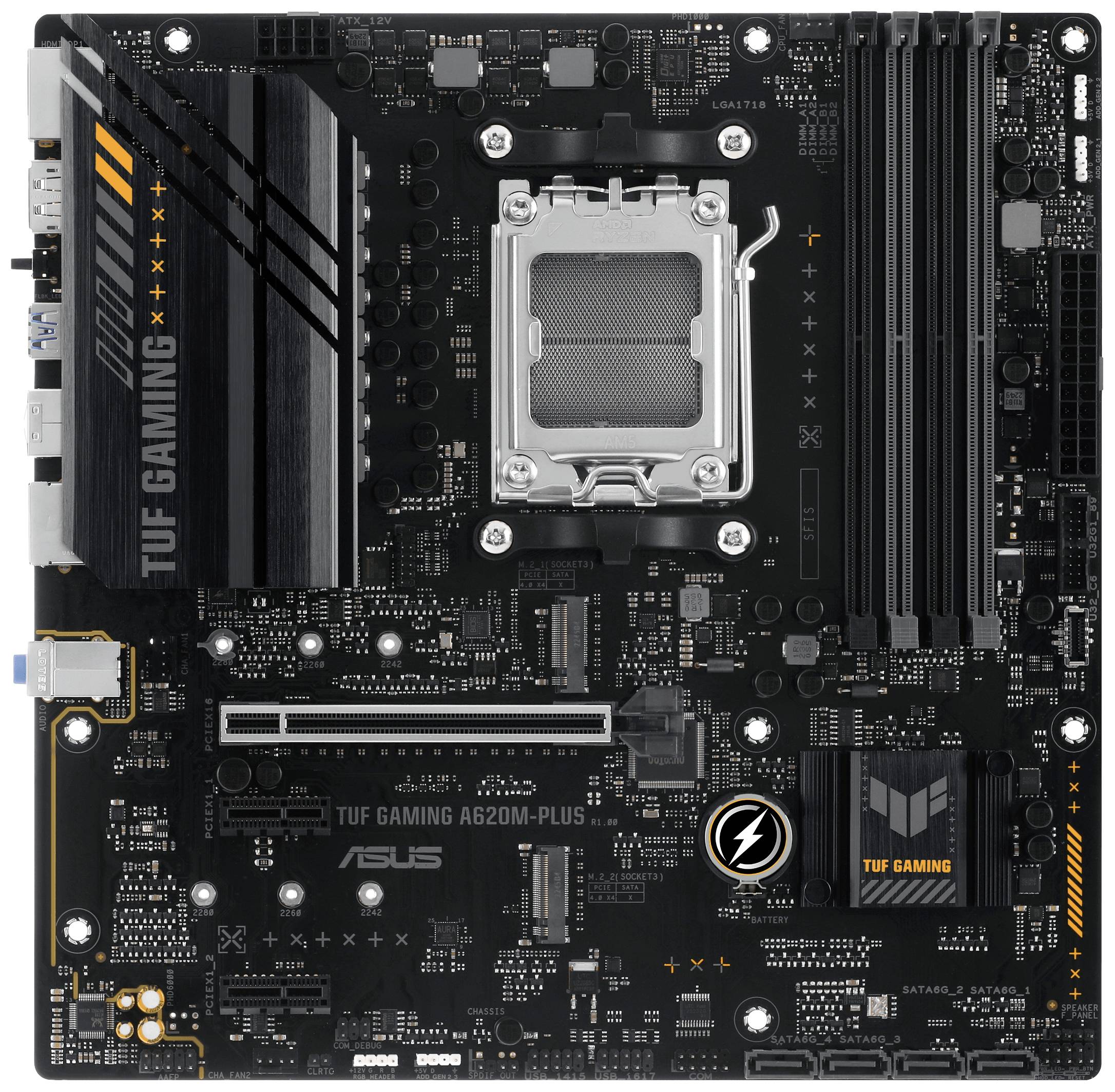 Asus TUF GAMING A620M-PLUS Moederbord Socket AMD AM5 Vormfactor Micro-ATX Moederbord chipset AMD® A620