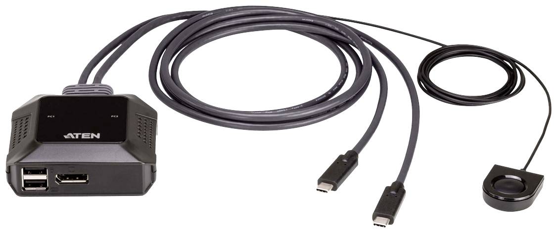 ATEN US3312 2-Port USB-C 4K DisplayPort KVM-switch 4096 x 2160 Pixel