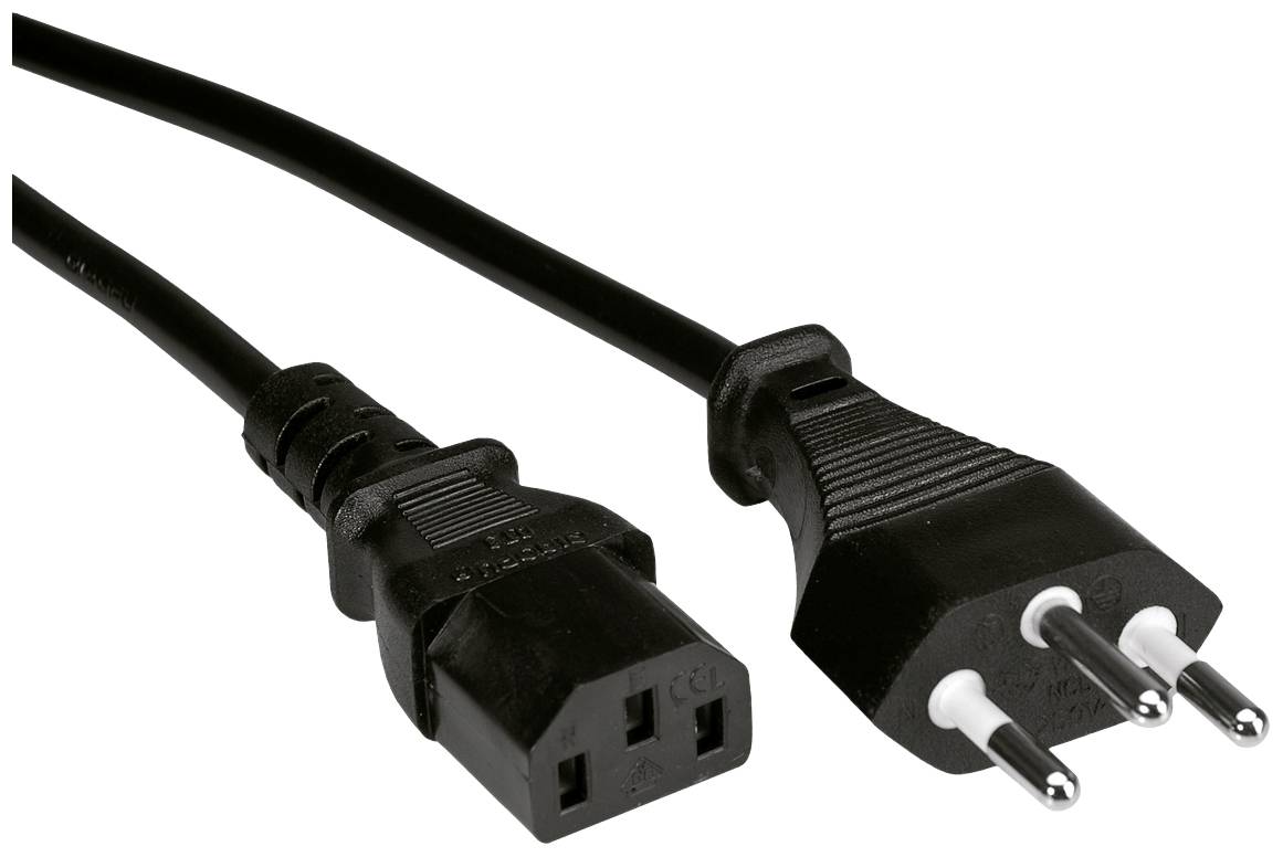 VALUE voedingskabel (CH), zwart, 3 m