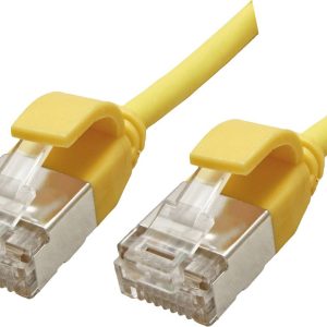 ROLINE GREEN F/UTP DataCenter Patchkabel Cat.6A (Class EA), LSOH, extra dun, geel, 1 m