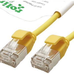 ROLINE GREEN F/UTP DataCenter Patchkabel Cat.6A (Class EA), LSOH, extra dun, geel, 2 m
