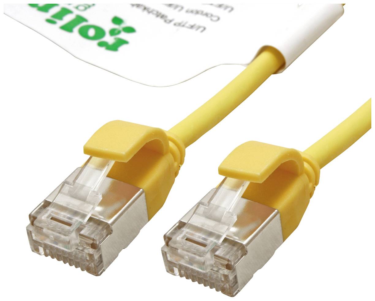 ROLINE GREEN F/UTP DataCenter Patchkabel Cat.6A (Class EA), LSOH, extra dun, geel, 3 m