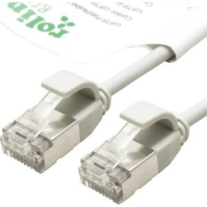 ROLINE GREEN F/UTP DataCenter Patchkabel Cat.6A (Class EA), LSOH, extra dun, grijs, 0,3 m