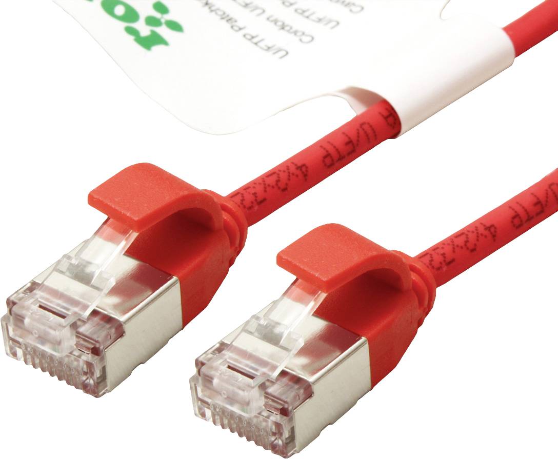 ROLINE GREEN F/UTP DataCenter Patchkabel Cat.6A (Class EA), LSOH, extra dun, rood, 0,5 m