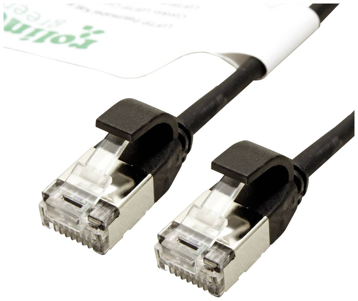ROLINE GREEN F/UTP DataCenter Patchkabel Cat.6A (Class EA), LSOH, extra dun, zwart, 1 m