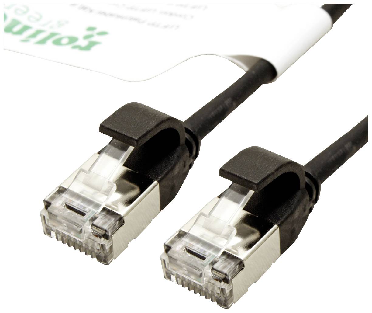 ROLINE GREEN F/UTP DataCenter Patchkabel Cat.6A (Class EA), LSOH, extra dun, zwart, 3 m