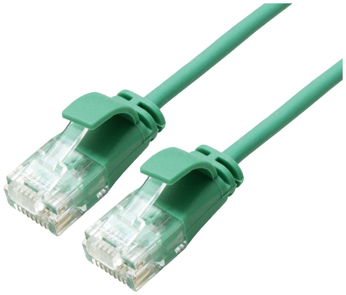 ROLINE GREEN UTP patchkabel Cat.6A (Class EA), LSOH, extra dun, groen, 1,5 m