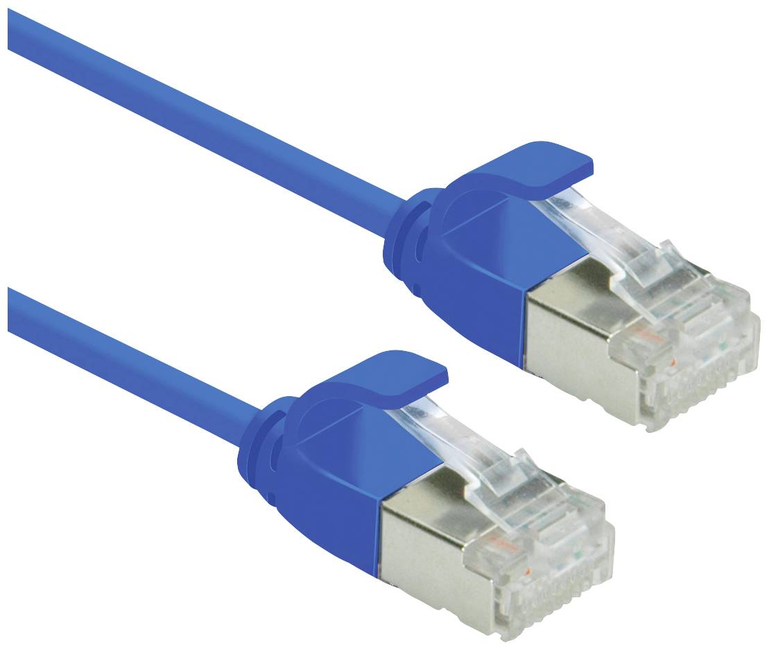 ROLINE F/UTP DataCenter Patchkabel Cat.6A (Class EA), LSOH, extra dun, blauw, 1,5 m