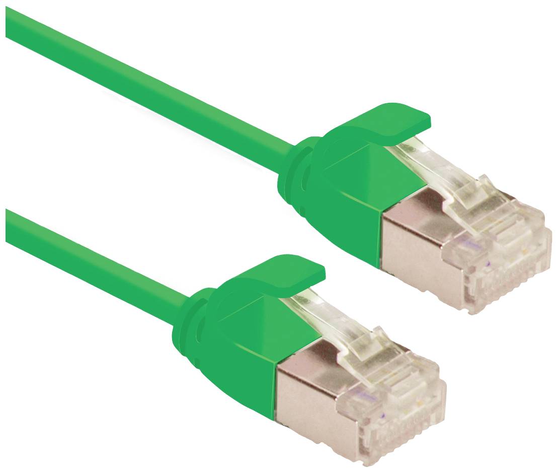 ROLINE F/UTP DataCenter Patchkabel Cat.6A (Class EA), LSOH, extra dun, groen, 0,15 m