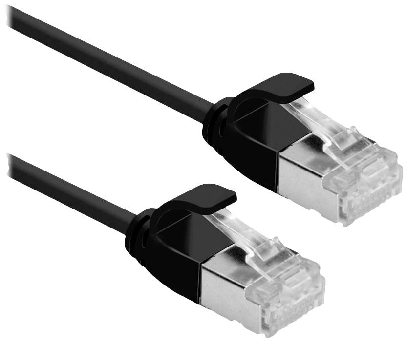 ROLINE F/UTP DataCenter Patchkabel Cat.6A (Class EA), LSOH, extra dun, zwart, 1 m