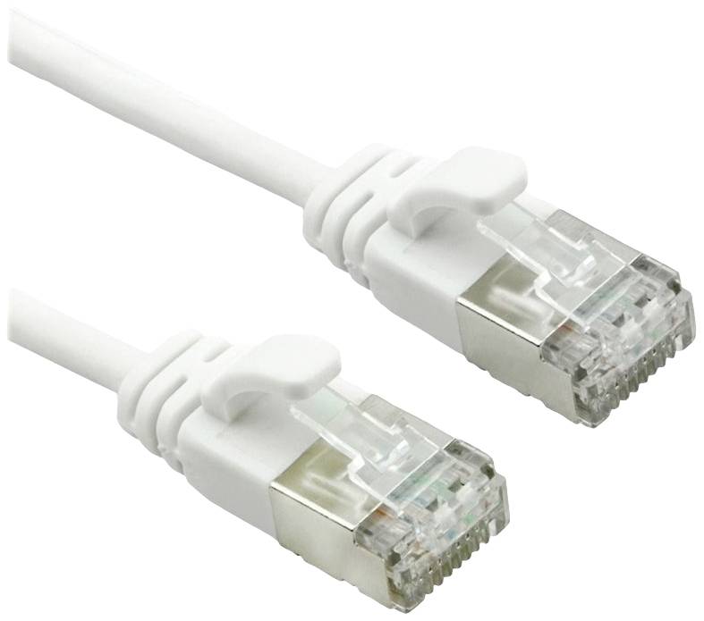 ROLINE F/UTP DataCenter Patchkabel Cat.6A (Class EA), LSOH, extra dun, wit, 0,15 m
