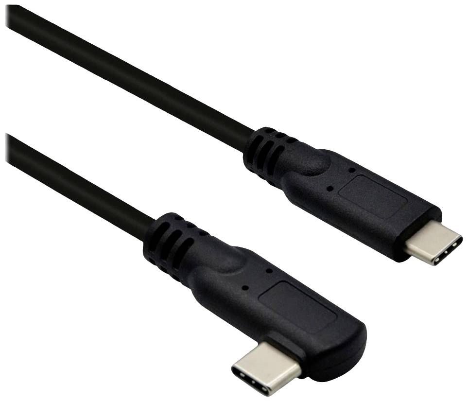 ROLINE USB 3.2 Gen 2x2 Kabel, C-C, M/M, 4K UHD-1, 20Gbit/s, Emark, 100W, haaks, zwart, 1 m