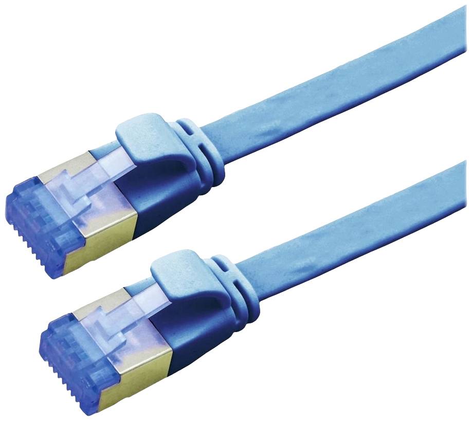 VALUE FTP patchkabel, Cat.6A (Class EA), extra plat, blauw, 1 m