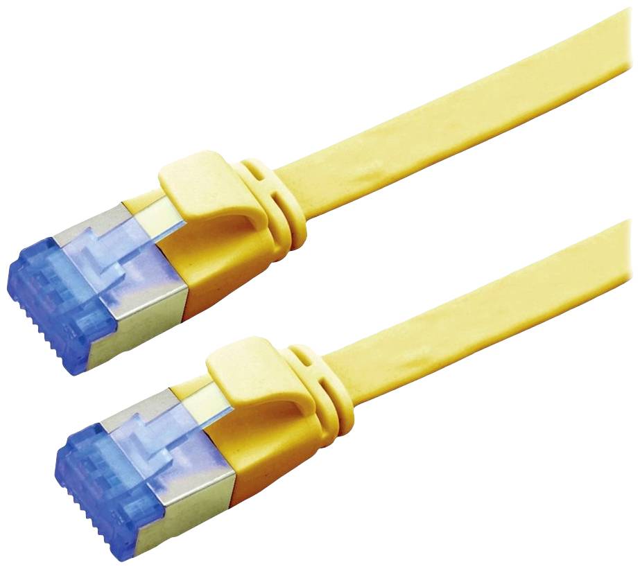 VALUE FTP patchkabel, Cat.6A (Class EA), extra plat, geel, 1 m