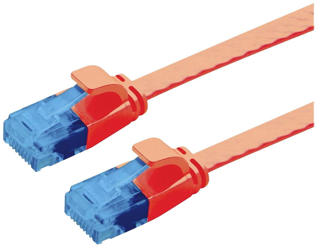 VALUE UTP patchkabel, Cat.6A (Class EA), extra plat, rood, 0,5 m