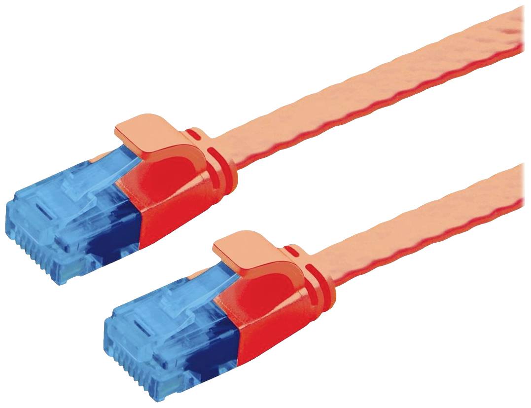 VALUE UTP patchkabel, Cat.6A (Class EA), extra plat, rood, 1 m