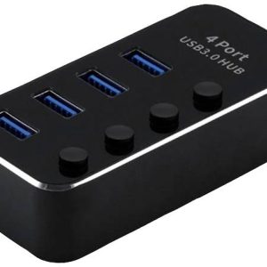 ROLINE USB 3.2 Gen 1 notebook hub, 4 poorten, individueel schakelbaar, zwart ROLINE USB 3.2 Gen 1 notebook hub, 4 poorten, individueel schakelbaar, zwart