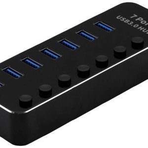 ROLINE USB 3.2 Gen 1 notebook hub, 7 poorten, individueel schakelbaar ROLINE USB 3.2 Gen 1 notebook hub, 7 poorten, individueel schakelbaar