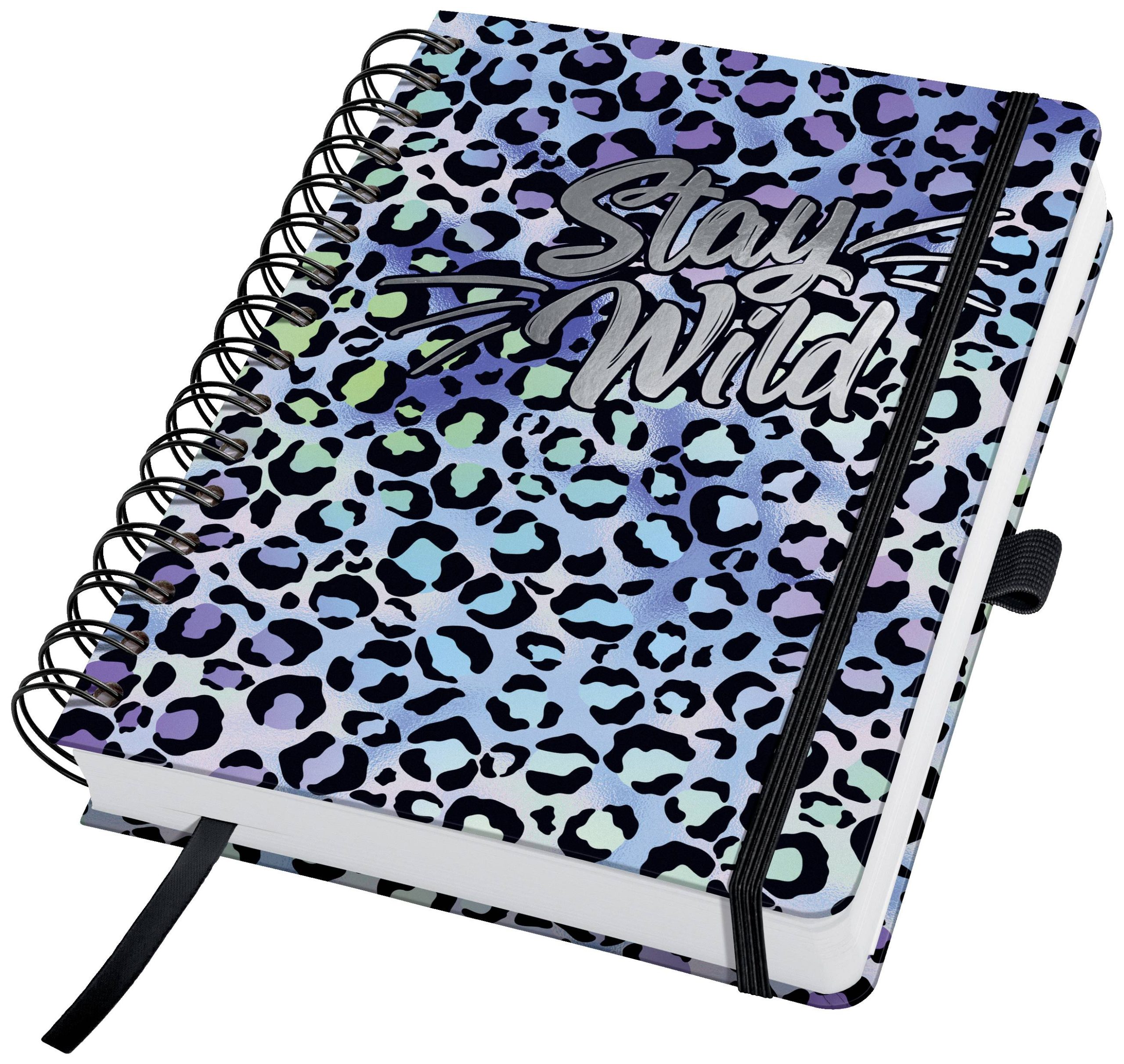 Sigel Jolie Blue Leo Love JN652 Notitieblok met spiraalrug Blanco Blauw, Lila, Zwart Aantal pagina's: 120 DIN A5