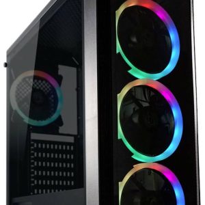 LC Power Gaming 703B – Quad-Luxx Midi-tower PC-behuizing Zwart Zijvenster