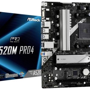ASRock A520M Pro4 Moederbord Socket AMD AM4 Vormfactor Micro-ATX
