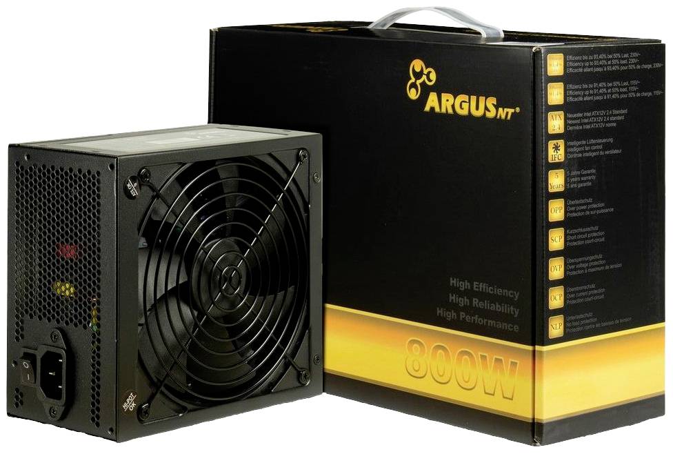 Inter-Tech ArgusNT GPS-800 PC-netvoeding 800 W ATX 80 Plus Gold