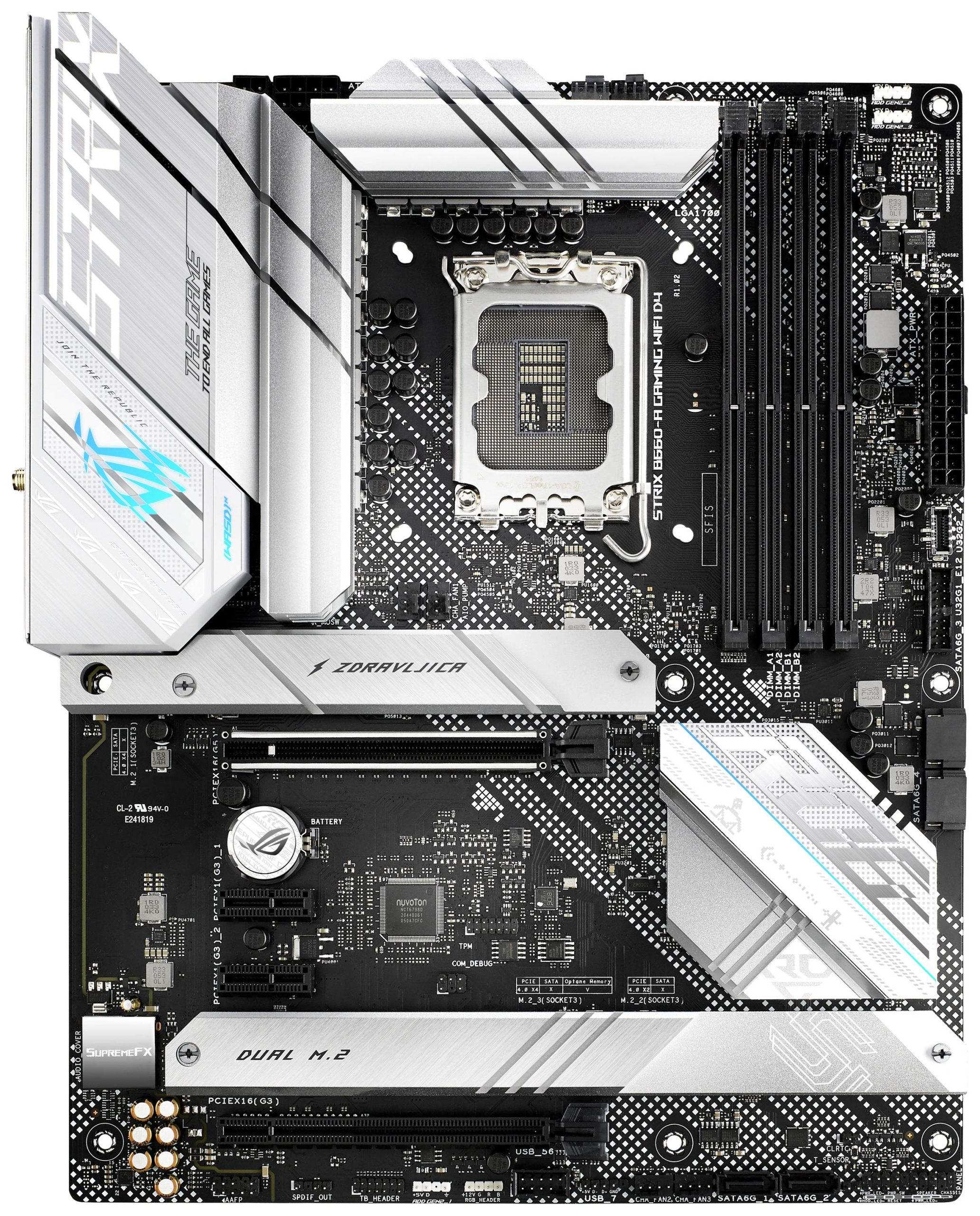 Asus ROG STRIX B660-A GAMING WIFI D4 Moederbord Socket Intel LGA 1700 Vormfactor ATX Moederbord chipset Intel® B660