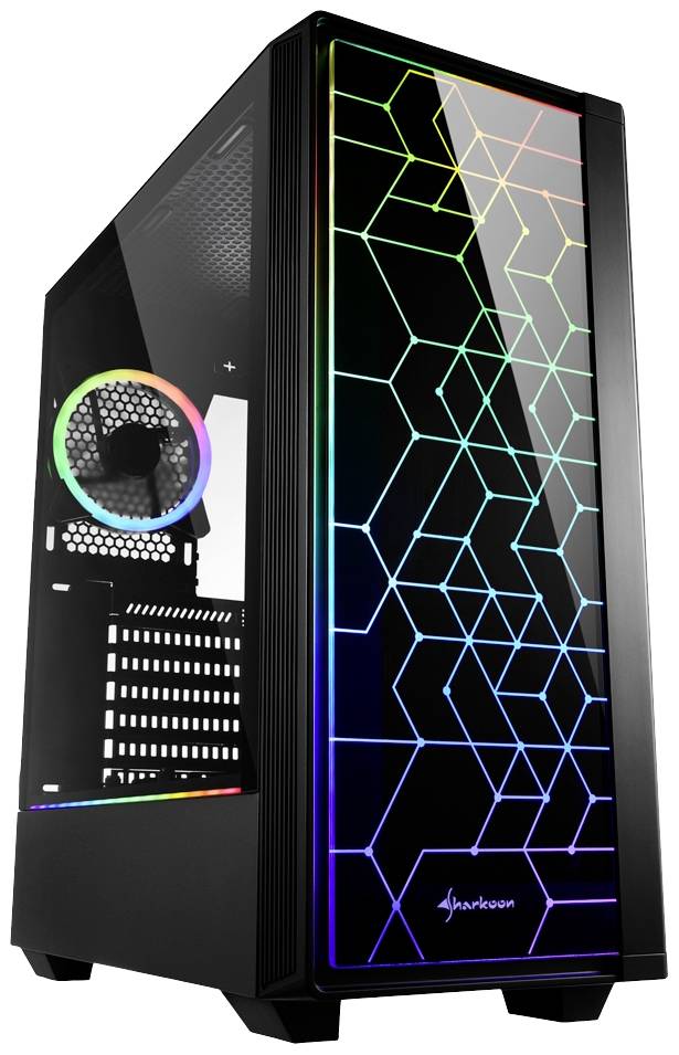 Sharkoon RGB LIT 100 Midi-tower PC-behuizing Zwart