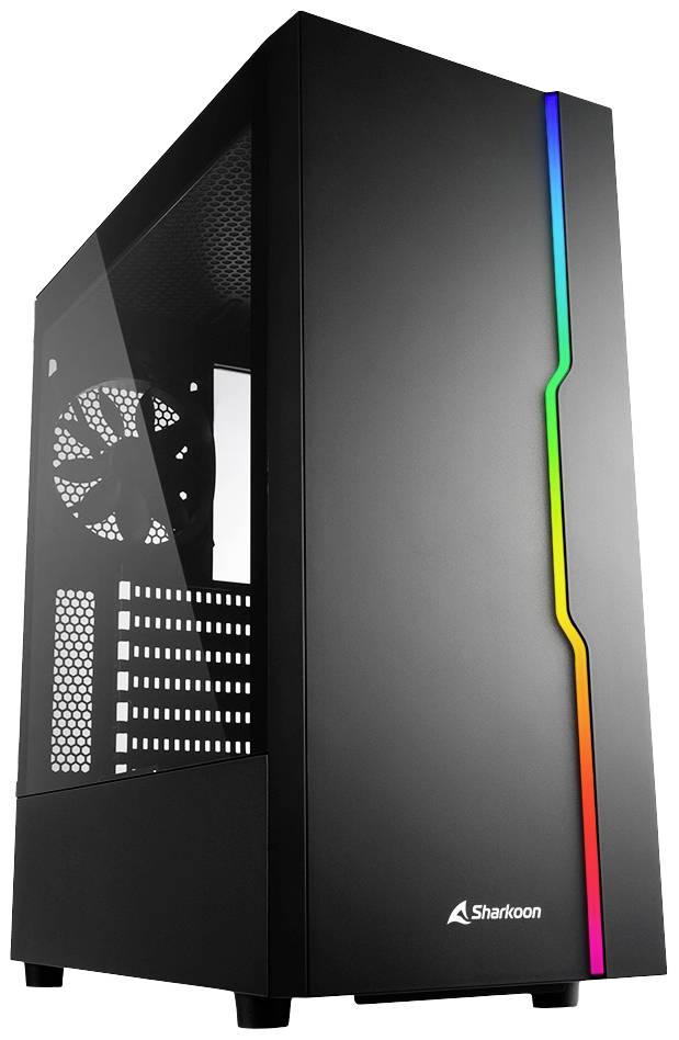 Sharkoon Sharkoon RGB Slider - Mid tower - ATX - Seitenteil mit Fenster (gehärtetes Glas) Midi-tower PC-behuizing Zwart