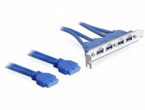 Delock 2 x USB 3.0 19-pin - 4 x USB 3.0-A PC-slot 1 stuk(s)