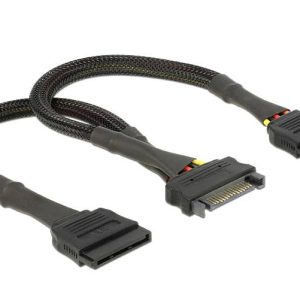 Delock Stroom Aansluitkabel 0.25 m Zwart Delock Stroom Aansluitkabel 0.25 m Zwart
