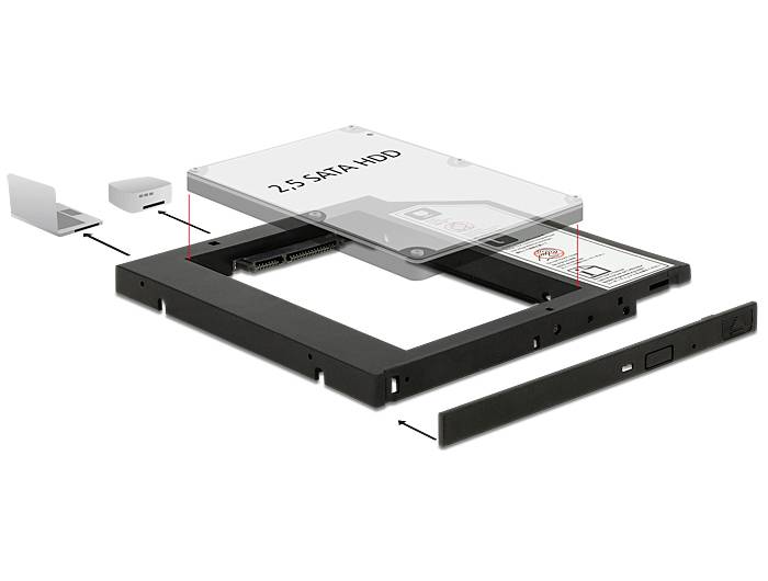 Delock 62669 5.25 inch HDD-inbouwframe voor 2.5 inch