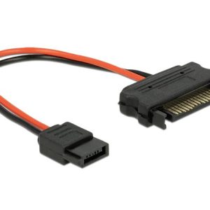 Delock HDD Aansluitkabel 0.1 m Zwart, Rood