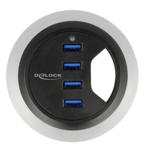 Delock 62868 62868 USB-hub 4 poorten USB-A USB 3.1 Gen1 5 GBit/s Zwart