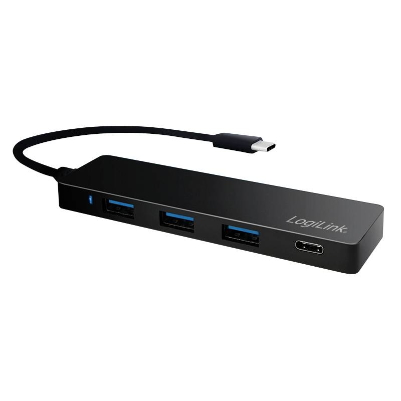 LogiLink UA0311 UA0311 USB-hub 4 poorten USB-A USB 3.1 Gen1 5 GBit/s Met USB-C stekker Zwart