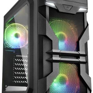 Sharkoon Sharkoon VG7-W RGB – Tower – ATX – Seitenteil mit Fenster (Acryl) Midi-tower PC-behuizing Zwart