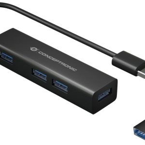 Conceptronic HUBBIES06B HUBBIES06B USB-hub 4 poorten USB-A USB 3.1 Gen1 5 GBit/s Zwart Conceptronic HUBBIES06B HUBBIES06B USB-hub 4 poorten USB-A USB 3.1 Gen1 5 GBit/s Zwart