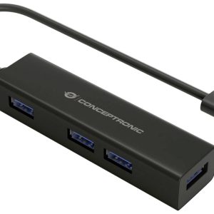 Conceptronic HUBBIES07B HUBBIES07B USB-hub 4 poorten USB-A USB 3.1 Gen1 5 GBit/s Met USB-C stekker Zwart Conceptronic HUBBIES07B HUBBIES07B USB-hub 4 poorten USB-A USB 3.1 Gen1 5 GBit/s Met USB-C stekker Zwart