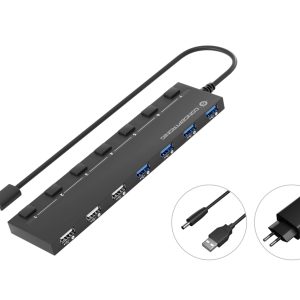 Conceptronic HUBBIES09BP HUBBIES09BP USB-hub 7 poorten USB-A USB 3.1 Gen1 5 GBit/s Zwart Conceptronic HUBBIES09BP HUBBIES09BP USB-hub 7 poorten USB-A USB 3.1 Gen1 5 GBit/s Zwart