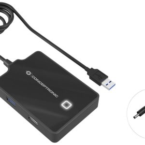 Conceptronic HUBBIES10B HUBBIES10B USB-hub 4 poorten USB-A USB 3.1 Gen1 5 GBit/s Zwart Conceptronic HUBBIES10B HUBBIES10B USB-hub 4 poorten USB-A USB 3.1 Gen1 5 GBit/s Zwart