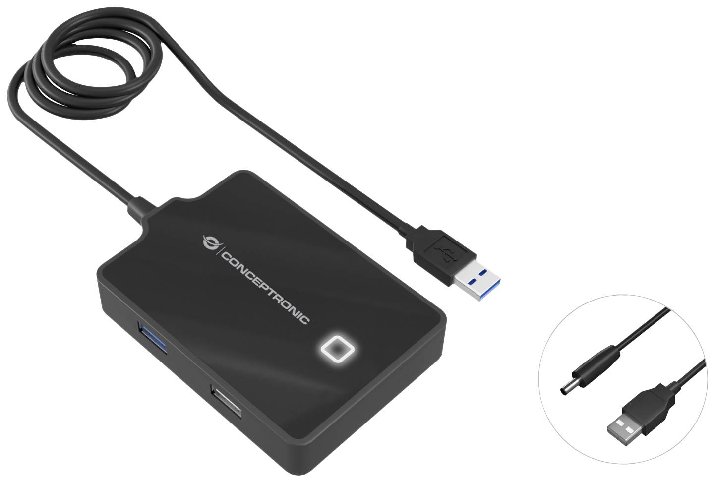 Conceptronic HUBBIES10B HUBBIES10B USB-hub 4 poorten USB-A USB 3.1 Gen1 5 GBit/s Zwart