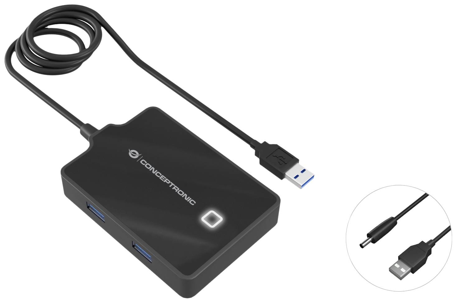 Conceptronic HUBBIES11B HUBBIES11B USB-hub 4 poorten USB-A USB 3.1 Gen1 5 GBit/s Zwart